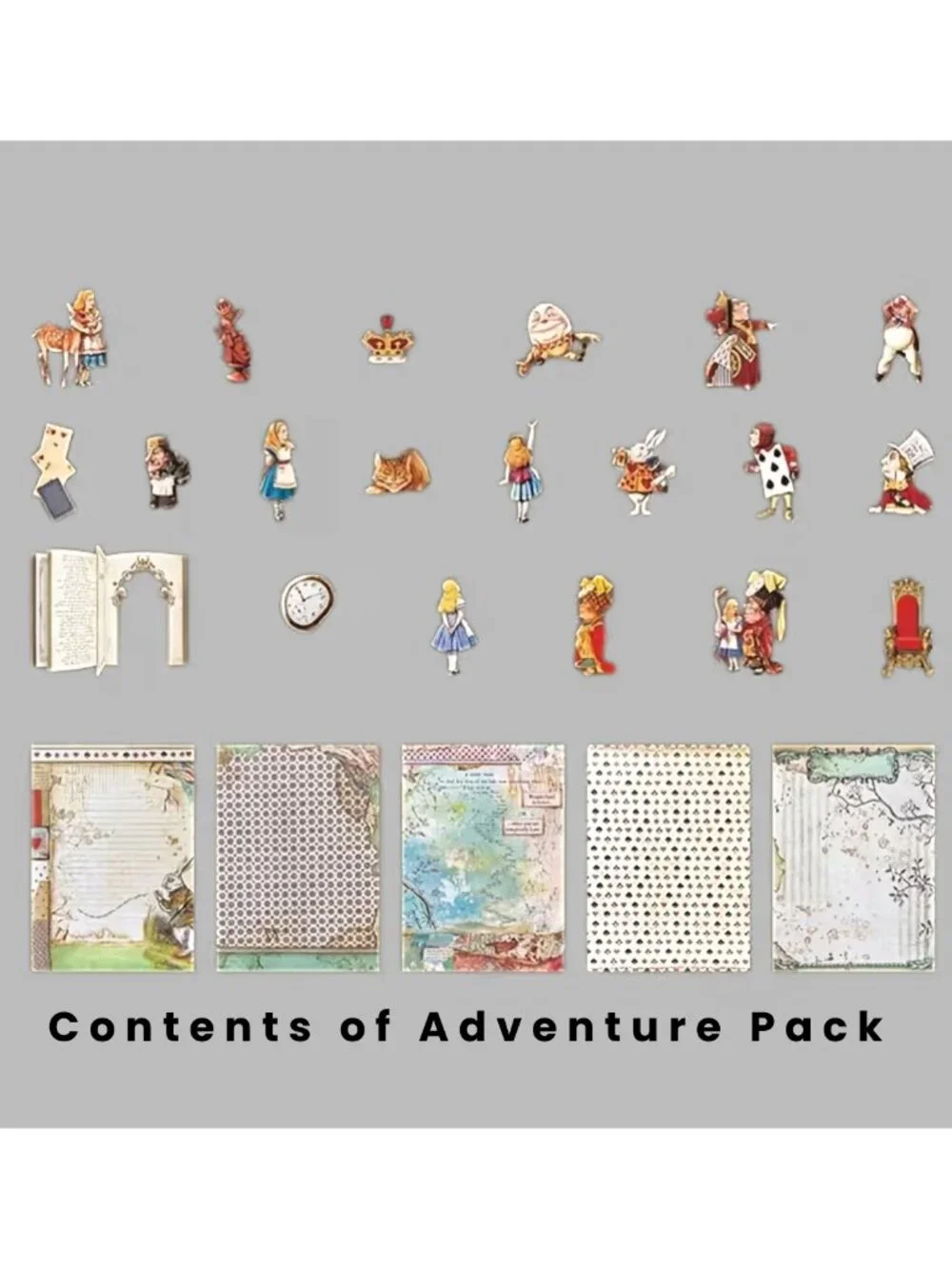 Alice's Theater Vintage Character Journal Paper Pack NWT Alice In Wonderland